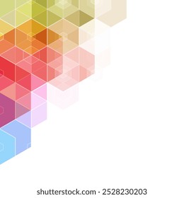 Colored hexagon background. polygonal style.