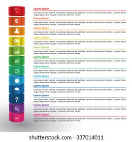 Colored Hexagonal Prism 3D with Business Icon, Text Information, 12 Options, Vector Illustration