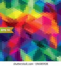 colored hexagons background