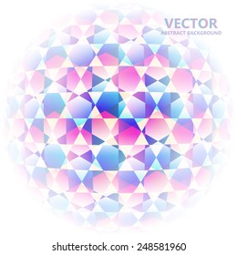 Colored hexagons in the form of a ball on the white background