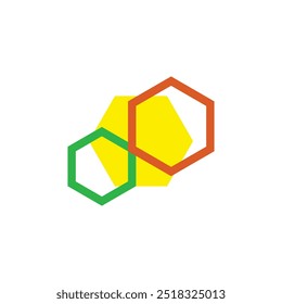 Colored hexagons logo, icon, vector illustration