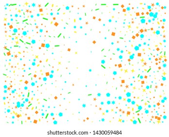 Colored hexagons, stars, ovals rendering. Abstract background confetti. Confetti new background texture.