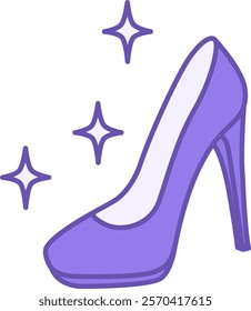 Colored High Heel Icon. Vector Illustration. Women's High Heel Shoe. Accessory, Footwear. Fashion Concept