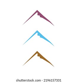 Logo de colinas de colores en 3 colores aislados en blanco