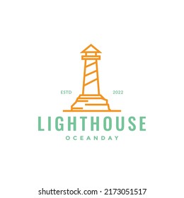 colored hipster lighthouse logo design vector graphic symbol icon illustration creative idea