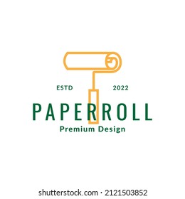 colored hipster paper roll paint logo design, vector graphic symbol icon illustration creative idea
