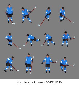 colored hockey player set