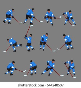 colored hockey player set 3