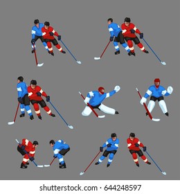 colored hockey player set 5