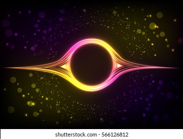colored hole in space with a lot of bright spots. Vector illustration