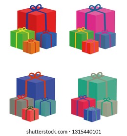 Colored holiday boxes