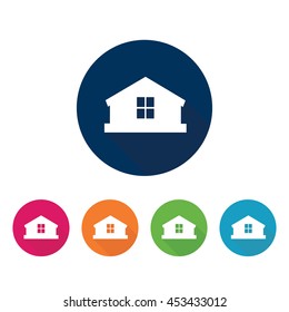 Colored home icons for real estate business. Vector set. 
