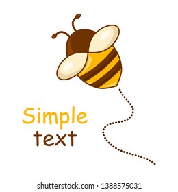 Colored honey bee, space for your text. Vector illustration