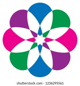 colored hoop, ornament oval pattern vector