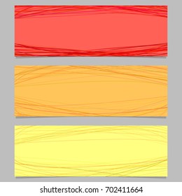 Colored horizontal banner template design set - vector graphic with random curves