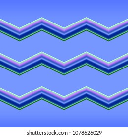 Colored horizontal curved lines on a blue background. Vector, abstract composition.