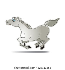 colored horse running fast-vector drawing