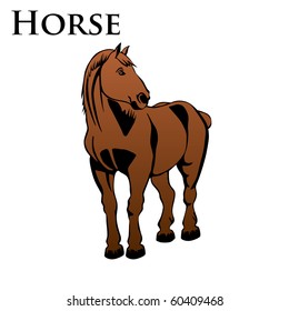 colored horse vector illustration