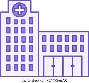 Icono de hospital coloreado. Icono del Vector del edificio del hospital. Edificio de ambulancias, Medicina. Concepto de arquitectura