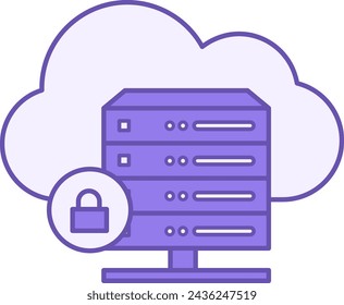 Colored Hosting Icon. Vector Icon of Computer Server, Cloud, and Castle. Posting Information. Data Analytics and Technology Concept
