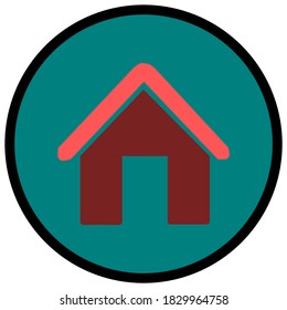 Símbolo del hogar plano con el icono de la casa de color