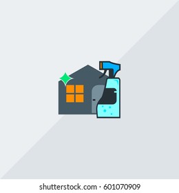 Colored Household Cleaning Equipment Vector Icon, The symbol of household chemicals. Simple, modern flat vector illustration for mobile app, website or desktop app  