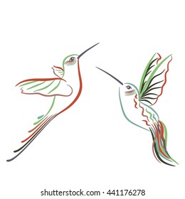Colored hummingbird  symbols  logo