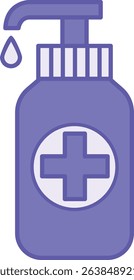 Colored Hygiene Icon. Vector Illustration. Hand Sanitizer. Body Hygiene