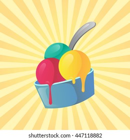 Colored ice cream