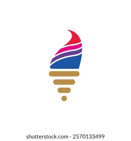Colored ice cream logo, icon, vector illustration