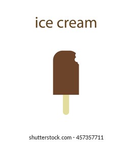 Colored Ice cream on a stick on a white background. Vector. 