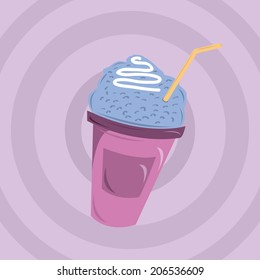 a colored ice cream in a purple background
