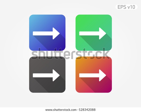 Colored icon of arrow\
symbol with shadow