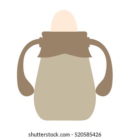 colored icon baby bottle for milk . Pattern for decoration or scrapbook. Vector illustration