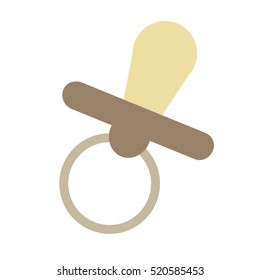 colored icon baby nipple . Pattern for decoration or scrapbook. Vector illustration