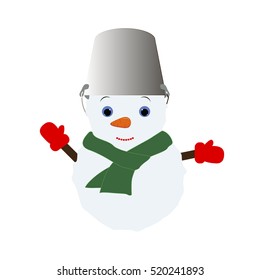 Colored icon baby snowman on a white background. Winter vector illustration. Pattern to decorate or design scrapbook. Baby shower