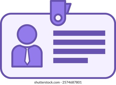 Colored Icon Badge. Vector Icon. Sticker, Card for Employee of Company. Identity Card, Pass. Office Concept