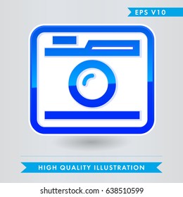 Colored icon or button or button of camera