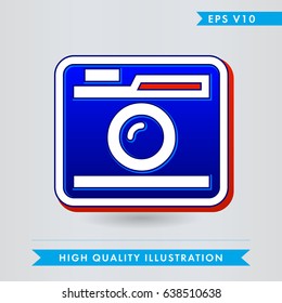 Colored icon or button or button of camera