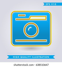 Colored icon or button or button of camera