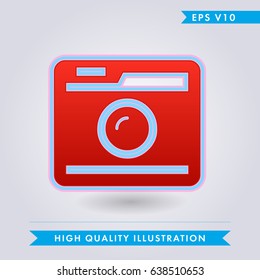 Colored icon or button or button of camera