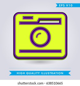 Colored icon or button or button of camera