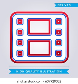Colored icon or button of cinematography,film.