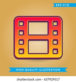 Colored icon or button of cinematography,film.