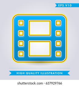 Colored icon or button of cinematography,film.