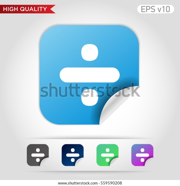 Colored Icon Button Divided Symbol Background Stock Vector Royalty Free