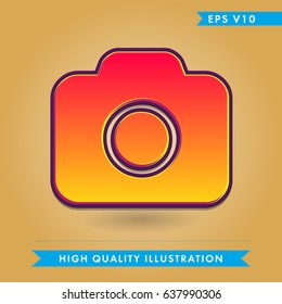 Colored icon or button of photocamera,camera