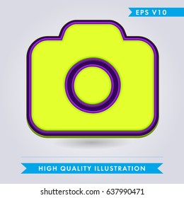 Colored icon or button of photocamera,camera