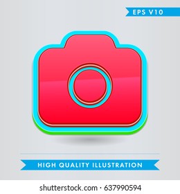 Colored icon or button of photocamera,camera