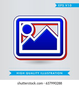 Colored icon or button of picture,photo